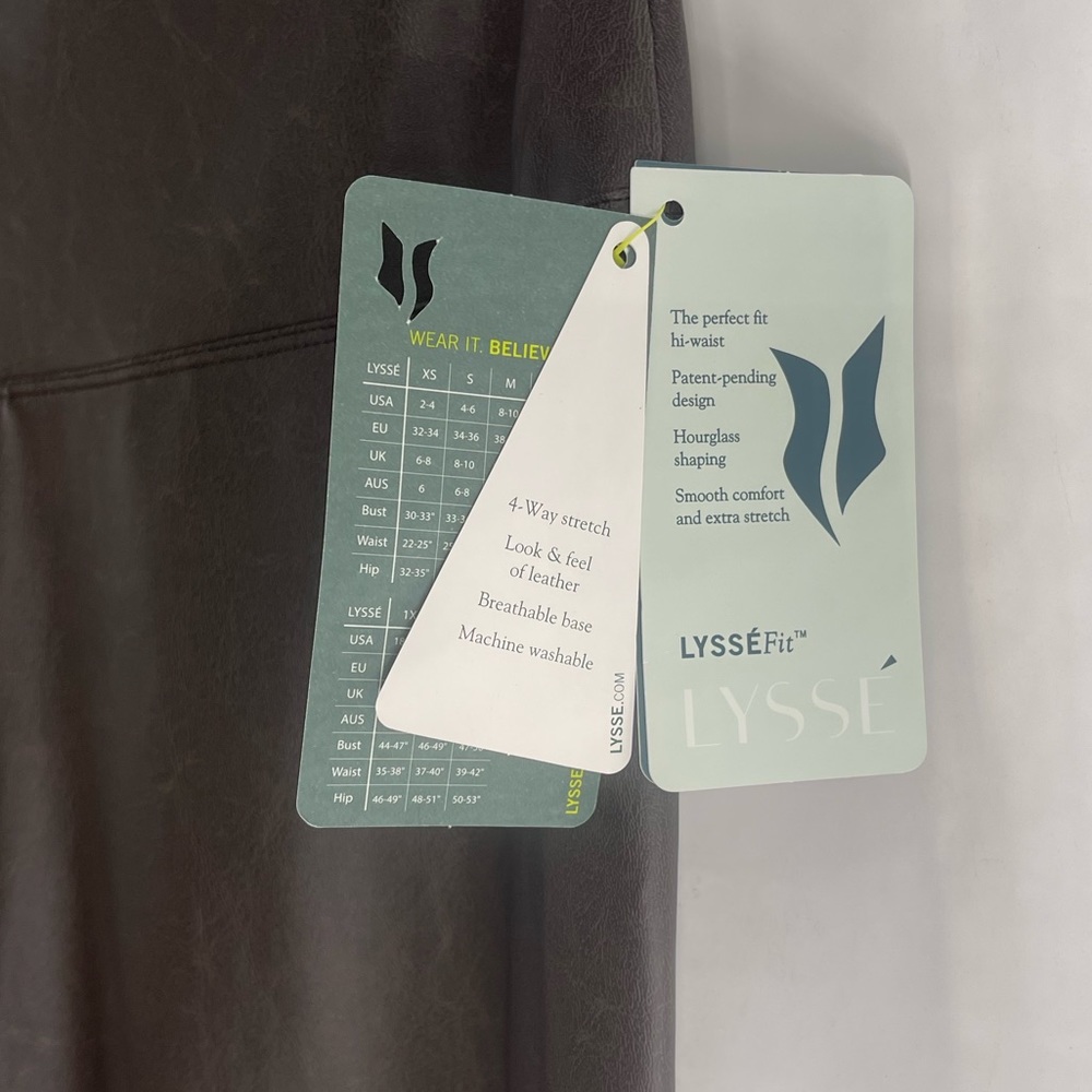 NWT LYSSE Leather Leggings in Espresso Size MP High Rise Slimming - Picture 7 of 7